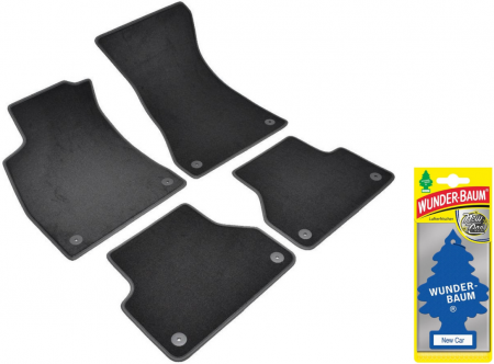 Auto Moto - Covorase auto din mocheta Umbrella pentru Audi A4 V [B9] (2015-prezent) + Odorizant Auto Bradut Wunder-Baum New Car