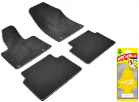 TOATE PRODUSELE - Covorase auto din mocheta Umbrella pentru Citroen C5 II (covorase spate dintr-o singura piesa) (2008-2017) – Sisteme fixare Peugeot/Citroen + Odorizant Auto Bradut Wunder-Baum Vanillaroma