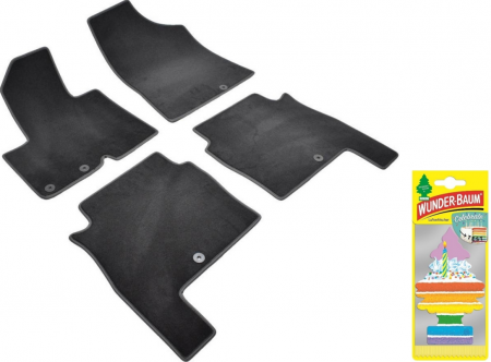 Covorase auto - Covorase auto din mocheta Umbrella pentru Hyundai Santafe II (CM) (2011-prezent) – Sisteme fixare inele metalice 12mm + Odorizant Auto Bradut Wunder-baum Celebrate