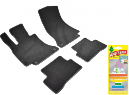 Covorase auto - Covorase auto din mocheta Umbrella pentru Mercedes [C] W205 (2014-prezent) + Odorizant Auto Bradut Wunder-baum Celebrate