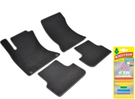 Covorase auto - Covorase auto din mocheta Umbrella pentru Mercedes [CLA] C117 (2013-prezent) + Odorizant Auto Bradut Wunder-baum Celebrate