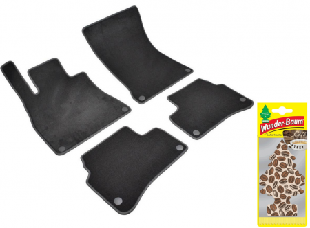 Covorase auto - Covorase auto din mocheta Umbrella pentru Mercedes [S] W222 (2013-prezent) + Odorizant Auto Bradut Wunder-baum Cafe