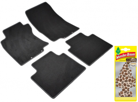 Covorase auto - Covorase auto din mocheta Umbrella pentru Nissan Qashqai II (2014-prezent) + Odorizant Auto Bradut Wunder-baum Cafe