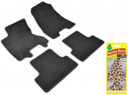 Covorase auto - Covorase auto din mocheta Umbrella pentru Nissan X-Trail II (2007-2013) + Odorizant Auto Bradut Wunder-baum Cafe