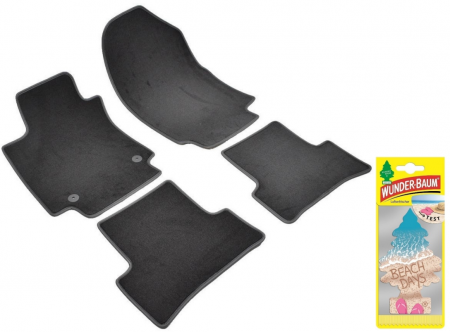 Covorase auto - Covorase auto din mocheta Umbrella pentru Renault Captur I (2012-2018) + Odorizant Auto Bradut Wunder-baum Beach Days