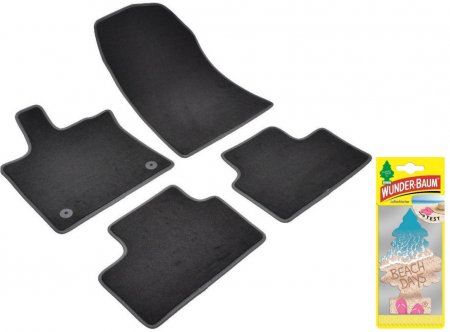 Covorase auto - Covorase auto din mocheta Umbrella pentru Renault Captur II (2019-prezent) + Odorizant Auto Bradut Wunder-baum Beach Days