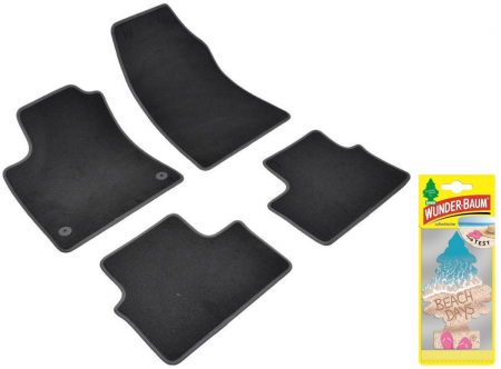 Covorase auto - Covorase auto din mocheta Umbrella pentru Renault Clio V (2019-prezent) + Odorizant Auto Bradut Wunder-baum Beach Days