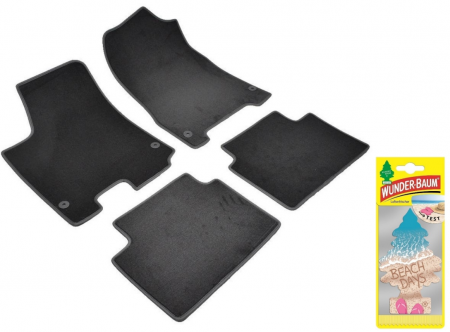 Covorase auto - Covorase auto din mocheta Umbrella pentru Renault Koleos I (2008-2017) + Odorizant Auto Bradut Wunder-baum Beach Days