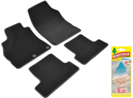 Covorase auto - Covorase auto din mocheta Umbrella pentru Renault Megane III (2008-2015) + Odorizant Auto Bradut Wunder-baum Beach Days