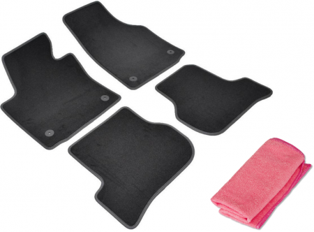 Covorase auto - Covorase auto din mocheta Umbrella pentru Seat Leon II [1P] (2005-2012) + Laveta Microfibra 30X40 Cm