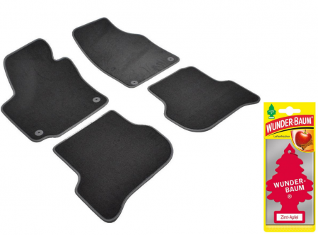 Covorase auto - Covorase auto din mocheta Umbrella pentru Volkswagen Golf VI Plus (2008-2014) + Odorizant Auto Bradut Wunder-Baum Zimt Apfel (Mar Si Scortisoara)