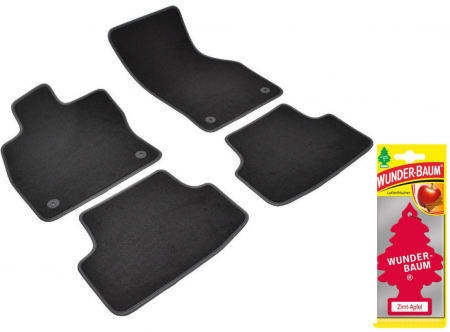 Covorase auto - Covorase auto din mocheta Umbrella pentru Volkswagen Golf VII (2012-2019) + Odorizant Auto Bradut Wunder-Baum Zimt Apfel (Mar Si Scortisoara)