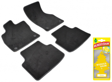 Covorase auto - Covorase auto din mocheta Umbrella pentru Volkswagen Passat VIII [B8] (2014-prezent) + Odorizant Auto Bradut Wunder-Baum Zitrone (Lamaie)