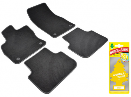 Covorase auto - Covorase auto din mocheta Umbrella pentru Volkswagen Tiguan II (2016-prezent) + Odorizant Auto Bradut Wunder-Baum Zitrone (Lamaie)
