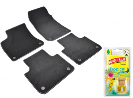 Covorase auto - Covorase auto din mocheta Umbrella pentru Volkswagen Touareg III (2018-prezent) + Odorizant Auto Sticluta Wunder-Baum Tropical