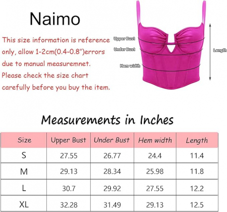 Crop top tip corset din satin pentru femei Naimo, roz, XL [6]