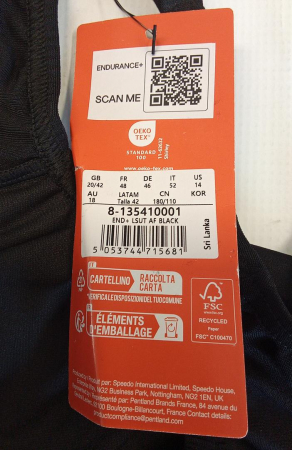 Csotum de baie legsuit pentru femei Speedo Eco Endurance+, negru, 46 [1]