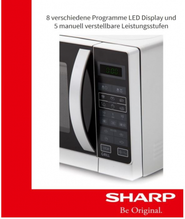 Cuptor cu microunde 2 in 1 Sharp R742INW, 900W, 25L, argintiu [7]