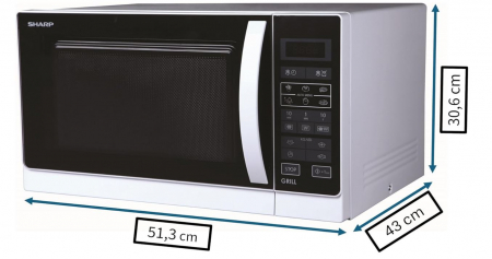 Cuptor cu microunde 2 in 1 Sharp R742INW, 900W, 25L, argintiu [8]