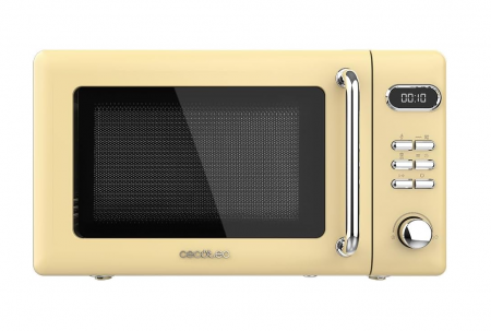 Aragaze si cuptoare cu microunde - Cuptor cu microunde digital Cecotec cu gratar Proclean 5110 Retro, galben, 20 L, 700 W în 5 nivele