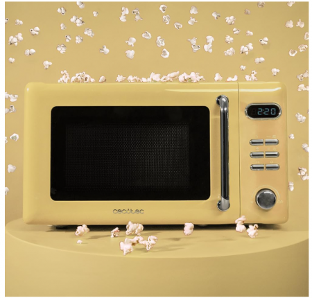 Cuptor cu microunde digital Cecotec cu gratar Proclean 5110 Retro, galben, 20 L, 700 W în 5 nivele [4]
