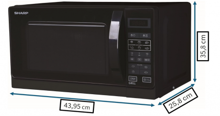 Cuptor cu microunde Sharp R642BKW 2 în 1 cu grătar, 20 L, negru [6]