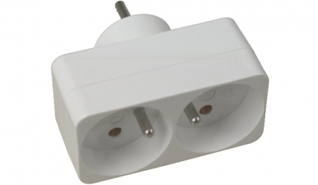 Prelungitoare si adaptoare - Adaptor 2 prize Domino 2x16 A, alb