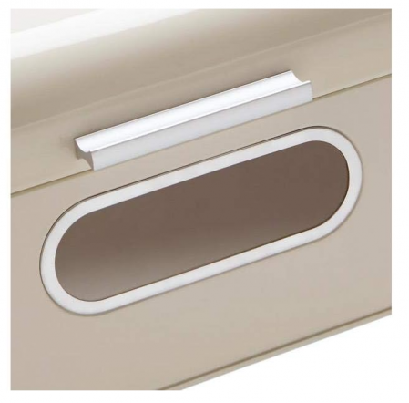 Cutie de pâine ECHTWERK retro din metal cu fereastră, crem [6]