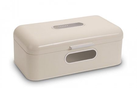 Cutie de pâine ECHTWERK retro din metal cu fereastră, crem [0]