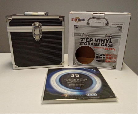 Cutie depozitare discuri de vinil Retro Musique de 7 inchi (17 cm), pana la 35 discuri, negru [1]