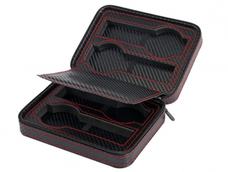 Cutii, curele si accesorii ceasuri - Cutie pentru depozitarea ceasurilor MR Maestro Relojero, 4 ceasuri, negru, fibră de carbon