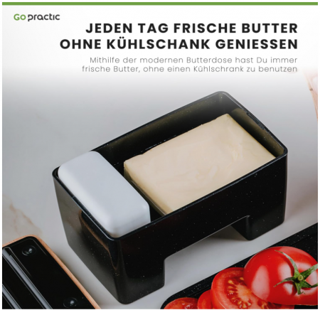 Cutie pentru unt Go Practic, Plastic/Lemn, 10 x 10 x 16.5 cm [6]