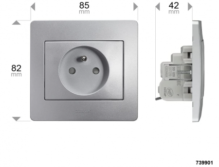 DEBFLEX 739901 Set 4 Prize + 1 întrerupător, 16A si 2V, Aluminiu [5]