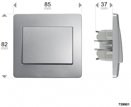 DEBFLEX 739901 Set 4 Prize + 1 întrerupător, 16A si 2V, Aluminiu [4]