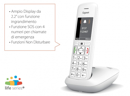 DECT Gigaset E390,Extensie telefon, Alb [4]