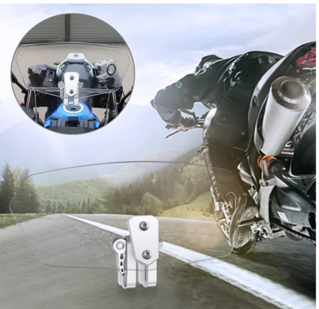 Deflector de vânt pentru motocicletă Justech, translucid [5]
