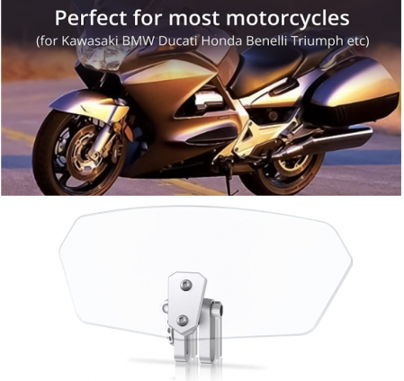 Deflector de vânt pentru motocicletă Justech, translucid [3]