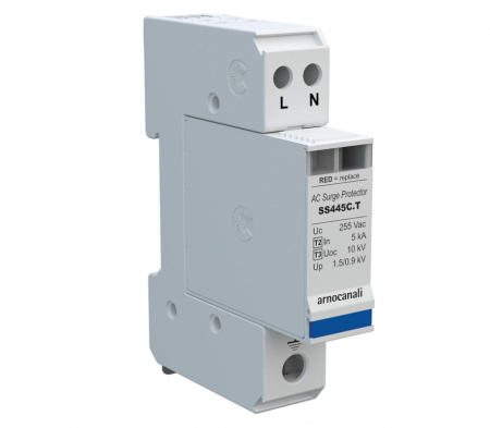 TOATE PRODUSELE - Descarcator la supratensiune Arnocanali SS445.2C Enerpro Compact 2 module, clasa de referință T2 pentru rețele TT - TN