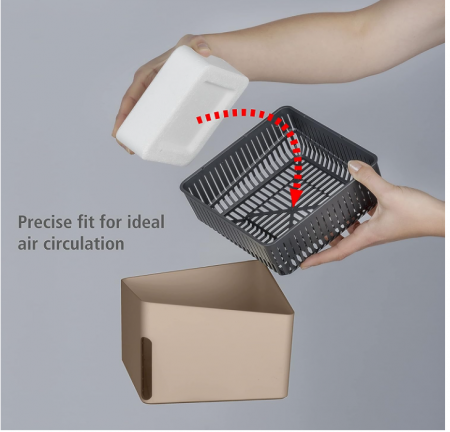 Dezumidificator portabil WENKO Cube, 500 g, 800 ml, 13 x 13 x 13 cm, bej [4]