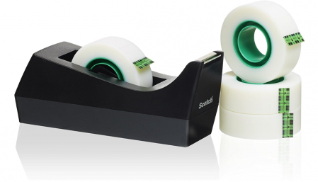 Birotica & Papetarie - Dispenser birou banda adeziva Scotch C38 19 mm x 33 m, Magic Tape, Negru