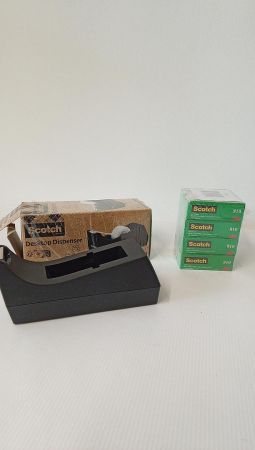 Dispenser birou banda adeziva Scotch C38 19 mm x 33 m, Magic Tape, Negru [1]