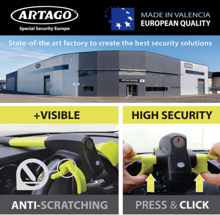 Dispozitiv blocare volan, antifurt Artago 870 2 în 1 cu alarmă inteligentă 120 dB [3]