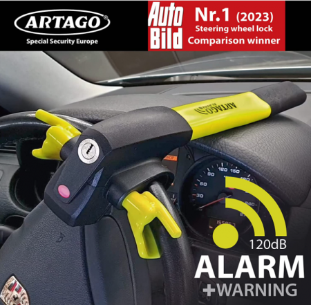 Dispozitiv blocare volan, antifurt Artago 870 2 în 1 cu alarmă inteligentă 120 dB [1]