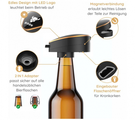 Dispozitiv de facut spuma de bere pentru sticle de bere BISON [4]