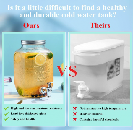 Distribuitor bauturi sticlă Berglander cu robinet rezistent la scurgeri [7]