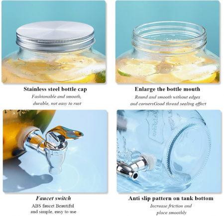 Distribuitor bauturi sticlă Berglander cu robinet rezistent la scurgeri [8]