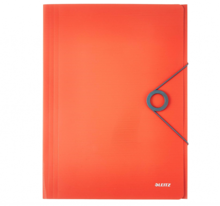 Dosar din plastic A4 Leitz 456, inchidere cu elastic, Roșu deschis [3]