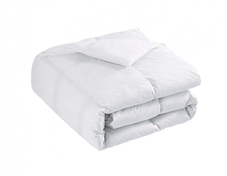 DOWNCY - Păturică albă ușoară din pene și puf de gâscă cu husă din bumbac 100%, 260 x 220 cm [2]