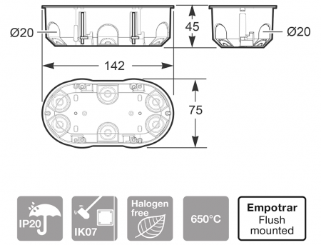 Doza aparat FAMATEL, dubla, incastrata [5]