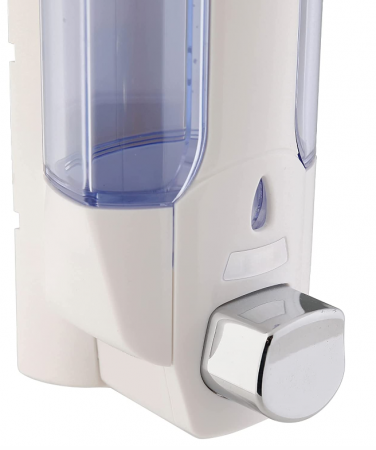 Dozator de săpun Axentia, montare pe perete, plastic, 380 ml, alb, 8 x 19 x 9.5 cm [1]